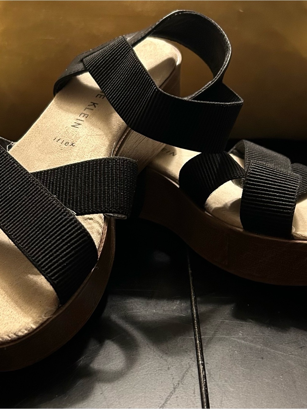 Anne Klein Black Platform Sandals